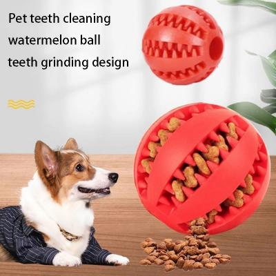 Natural Rubber Pet Dog Toys Dog Chew Toys Tooth Cleaning Treat Ball Extra-tough Interactive Elasticity Ball for Pet 